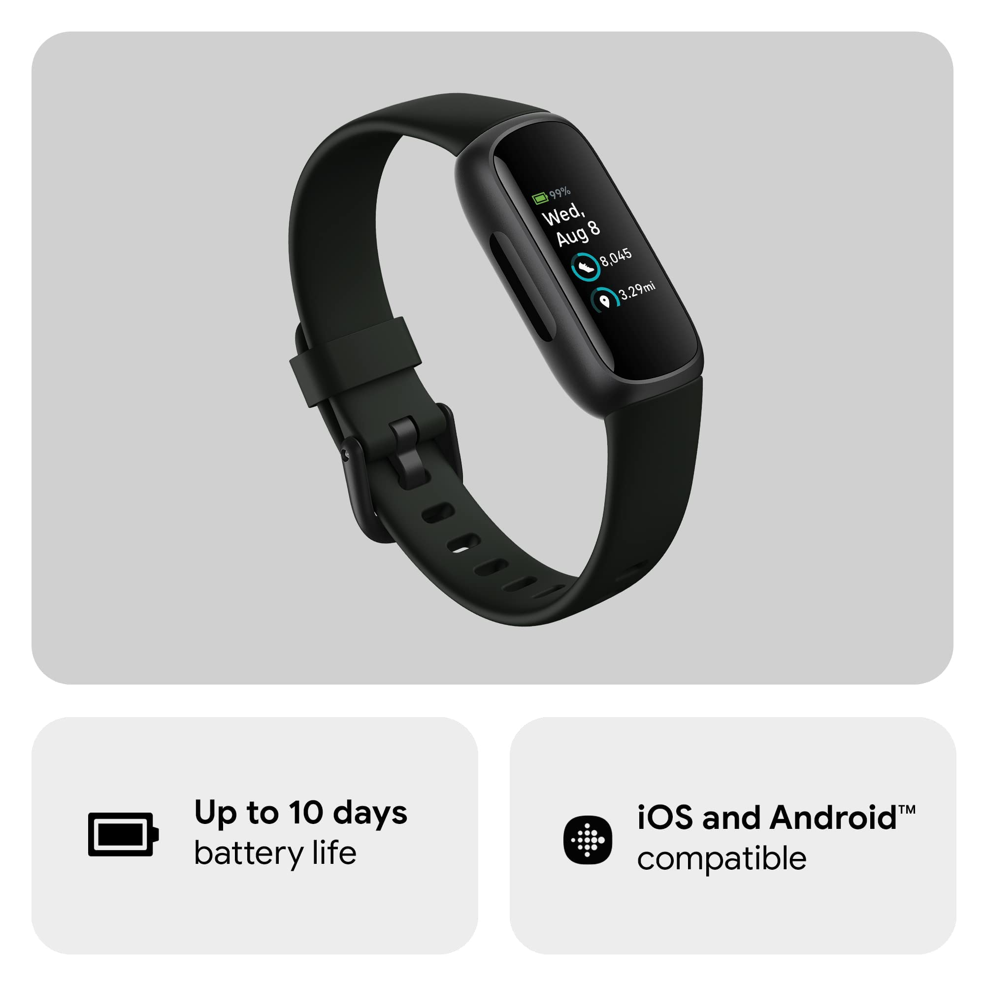Fitbit Inspire 3 Fitness Tracker   Advanced Health Insights With Stress Management, Workout Intensity & Sleep Tracking, 24/7 Hea